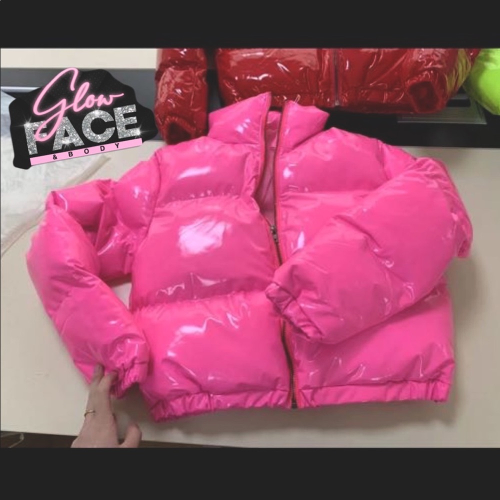 Pink Puffer jacket.